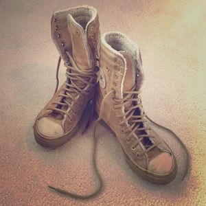 Hi-top suede Chuck Taylors